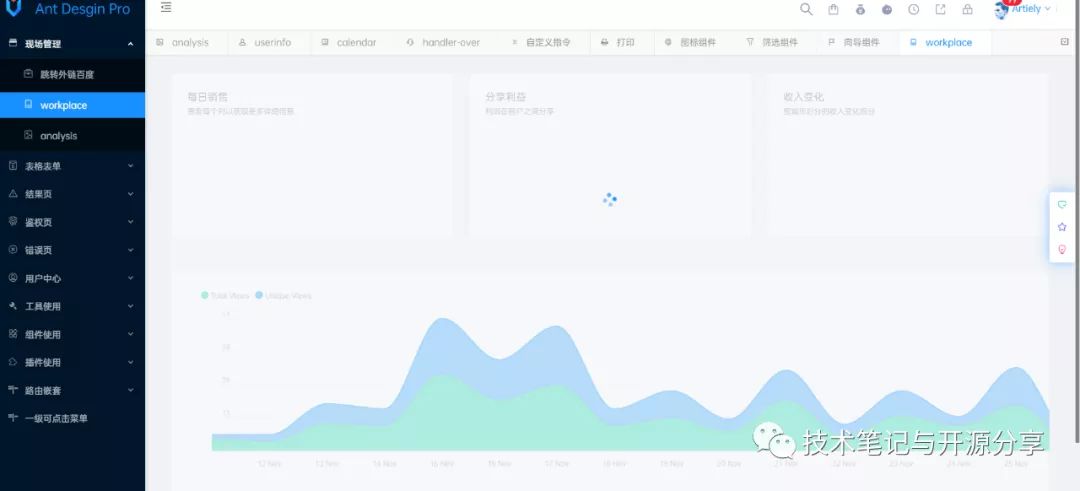 开源：基于ant-design的vue后台系统