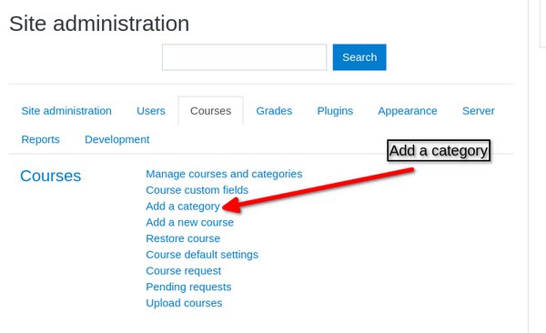 在 Moodle 中添加类别选项