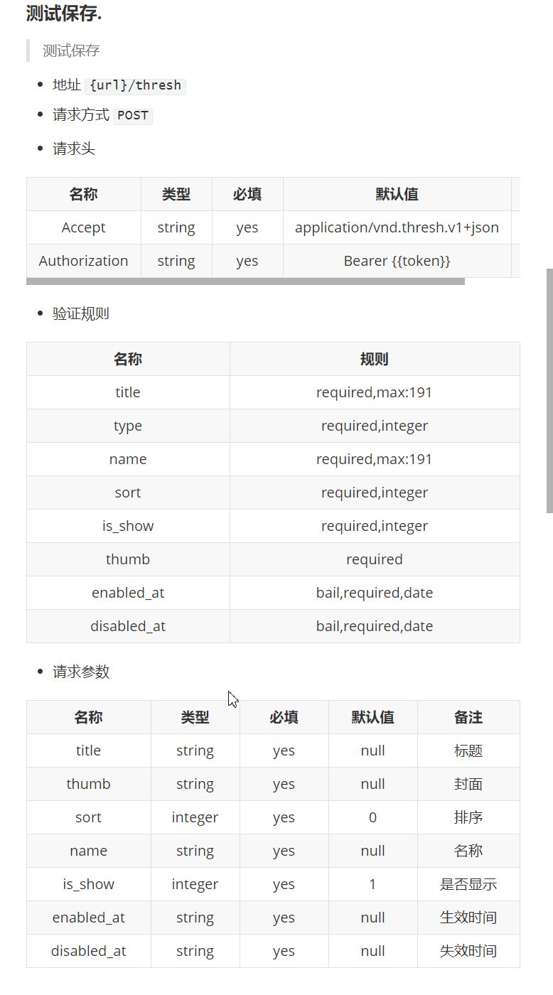 Laravel API 文档生成器