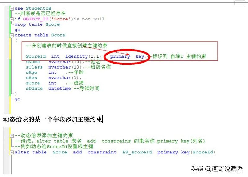 SQL中用T-SQL操作表约束