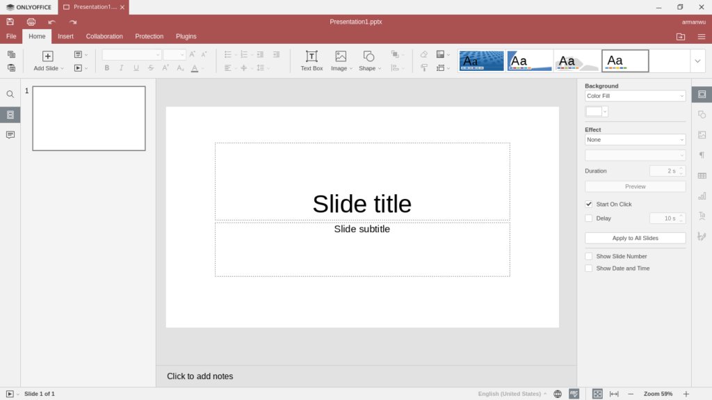 ONLYOFFICE Presentations Editor