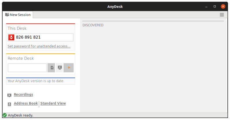 AnyDesk running in Ubuntu