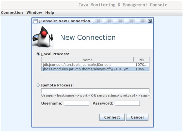 jconsole 与本地进程的新连接屏幕