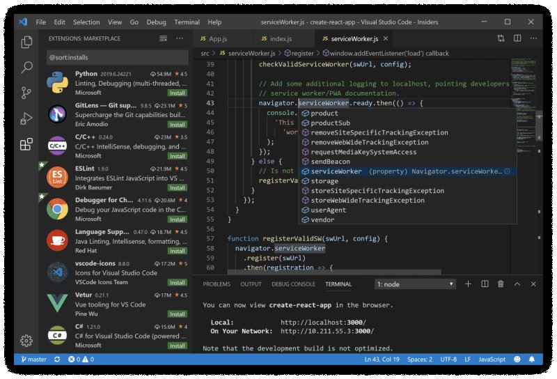 VS Code 的用户界面与拥挤的项目界面