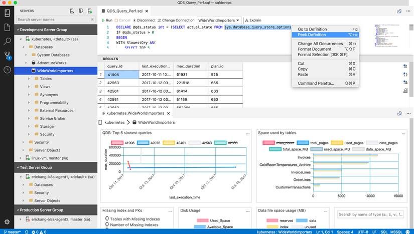 微软推出跨平台的数据管理工具 SQL Operations Studio