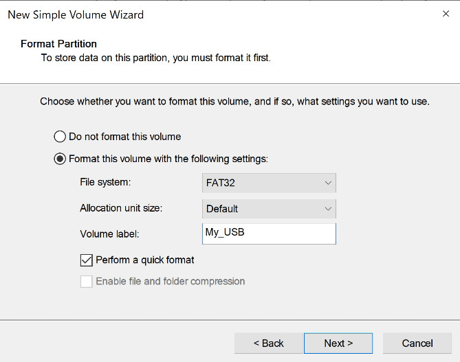 Use FAT 32 or NTFS, Name the USB if you want