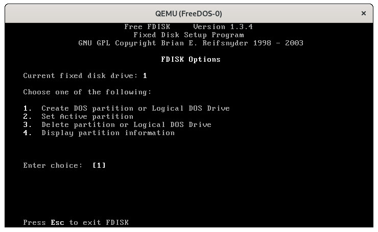 using fdisk