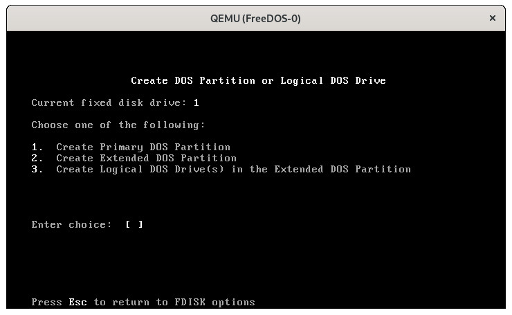 using fdisk