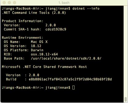 .NET Core多平台开发体验二：Mac OS X