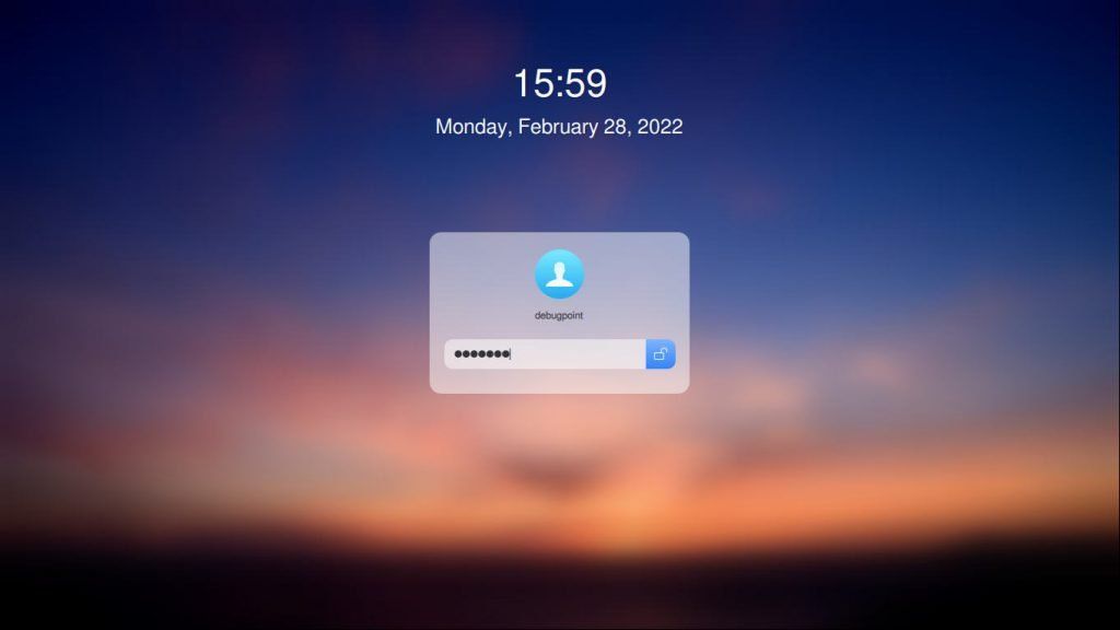 The Stunning Login Lock Screen of Cutefish Desktop