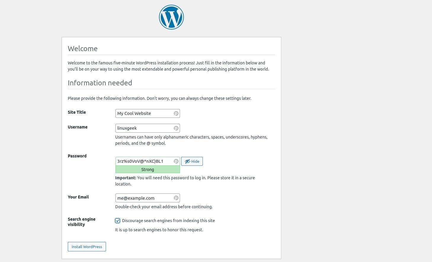 WordPress 启动