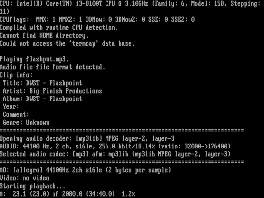 FreeDOS 上的 Mplayer