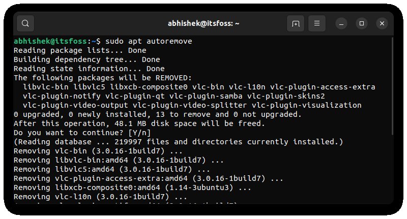 autoremove vlc ubuntu