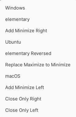 Other Options of Window buttons in elementary