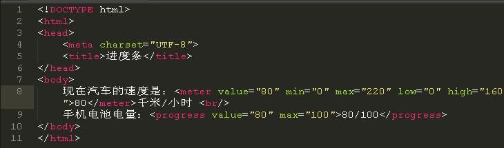 HTML5中meter元素和progress元素