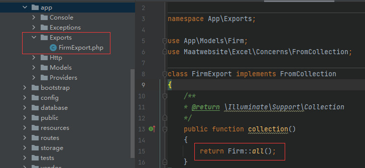 Laravel8 导出excel表