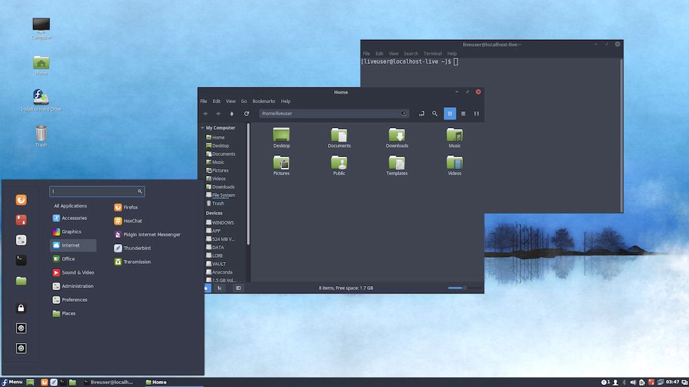 screenshot fedora cinnamon