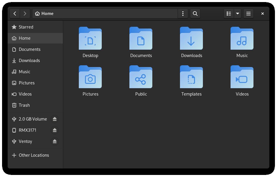 Nautilus showing connected USB devices