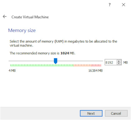 Set VM memory size