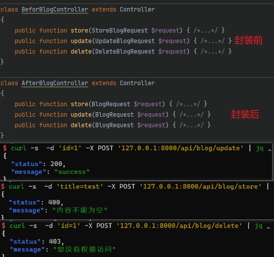 封装 Laravel 自定义表单请求