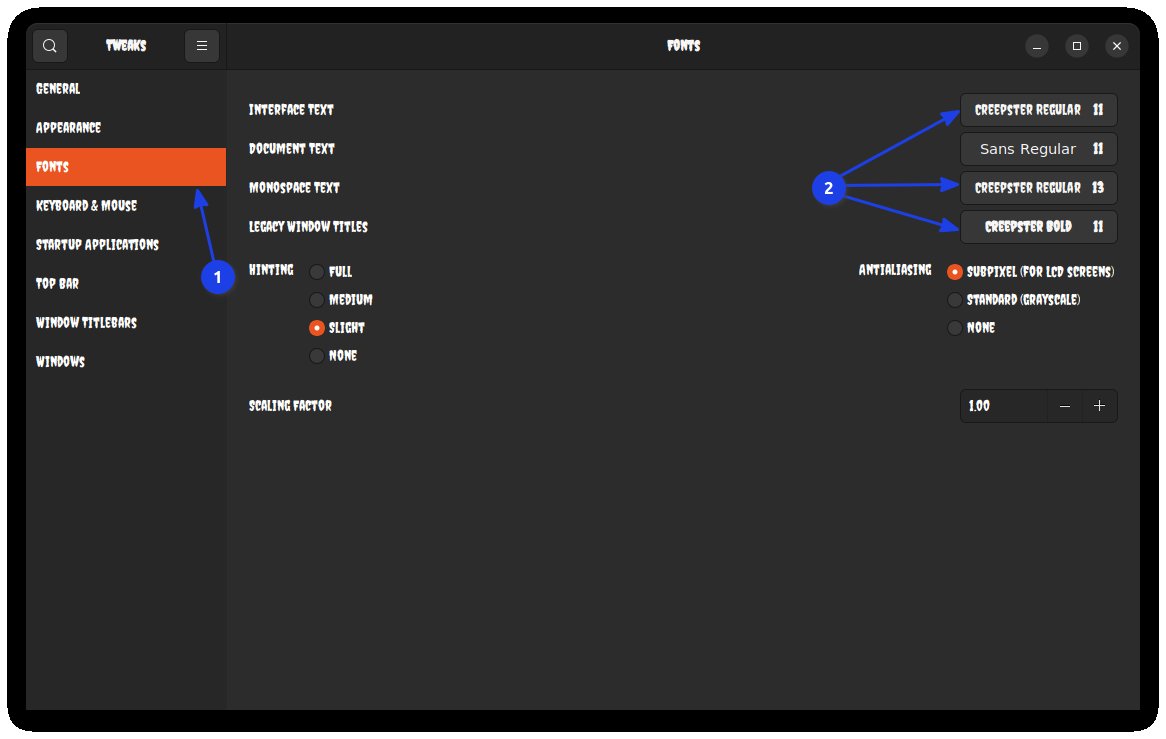 change system fonts using gnome tweaks