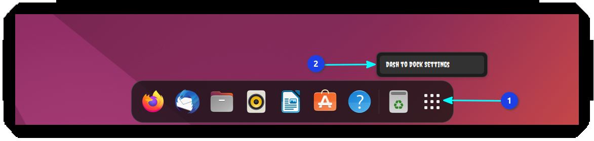 select dash to dock settings