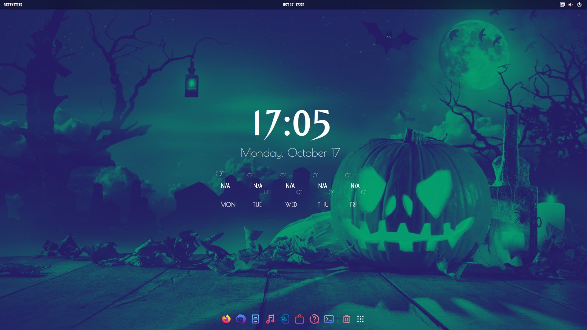 ubuntu halloween theme final look