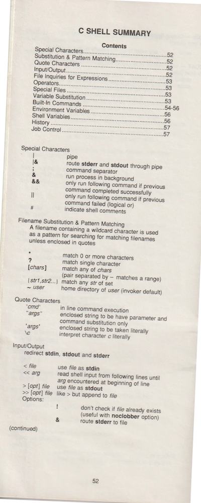 A page of text, including a table of contents and a glossary, that is crooked and distorted