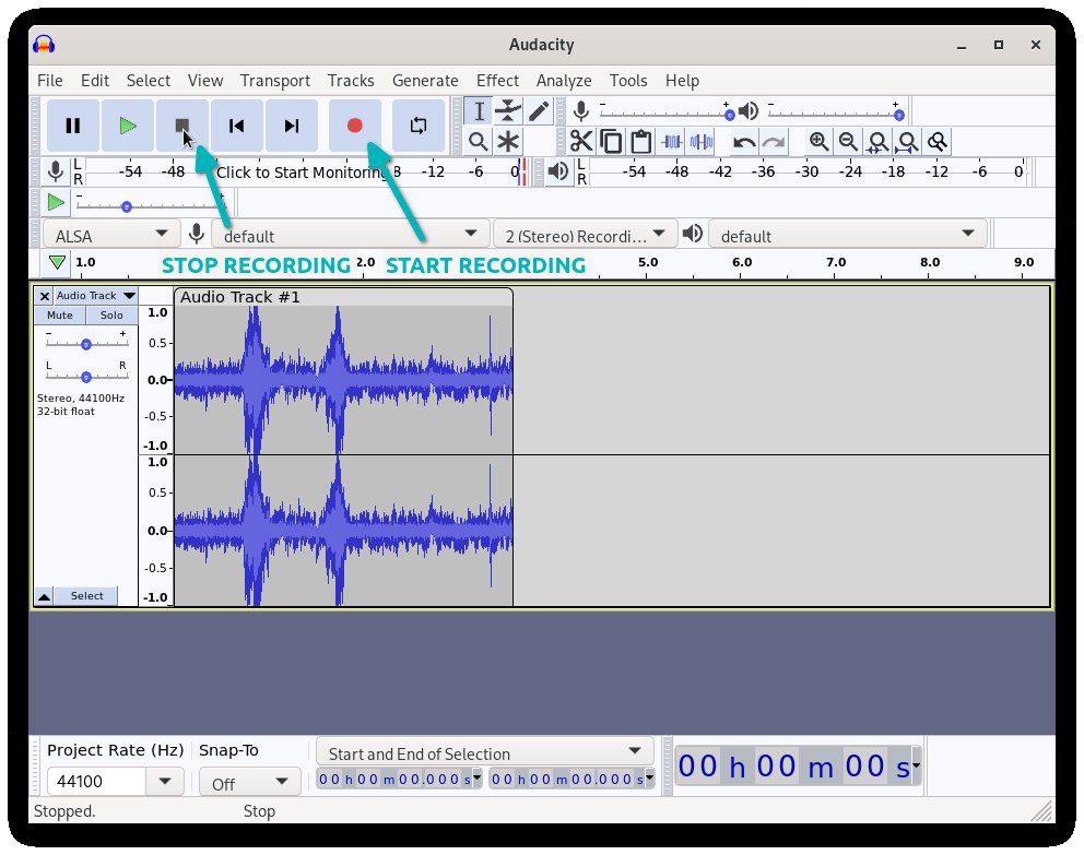 record audio with audacity