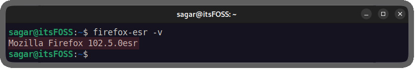 check installed version of firefox esr in ubuntu